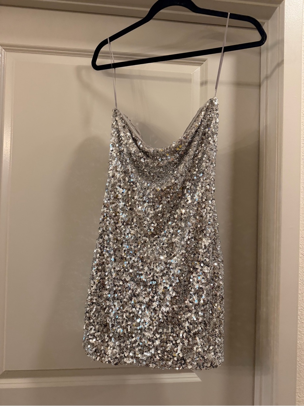 Princess Polly Silver Sequin Dress